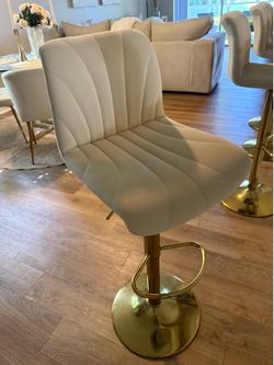 Off white and gold adjustable barstools