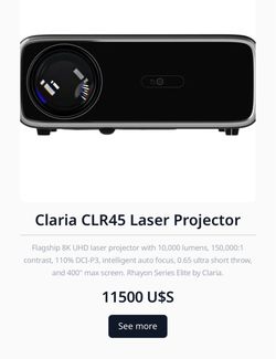 ** NEW 75% OFF* Claria CLR45 Rhayon Series 8K Projector