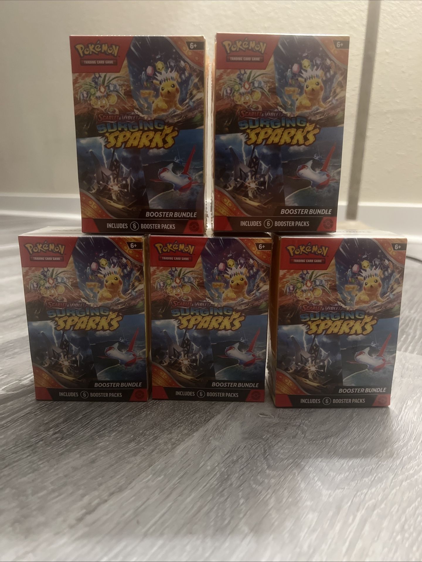 Pokémon Surging Sparks Booster Bundle **LOT OF 5**
