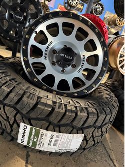 On Sale. Method 17x8.5 5x127 6x135 6x139.7 wheels & 265-70-17 KUMHO RT TIRES  for JEEP & truck suv 6 lug (We Finance)