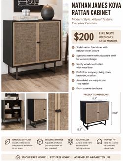 Nathan James Kova Rattan Cabinet
