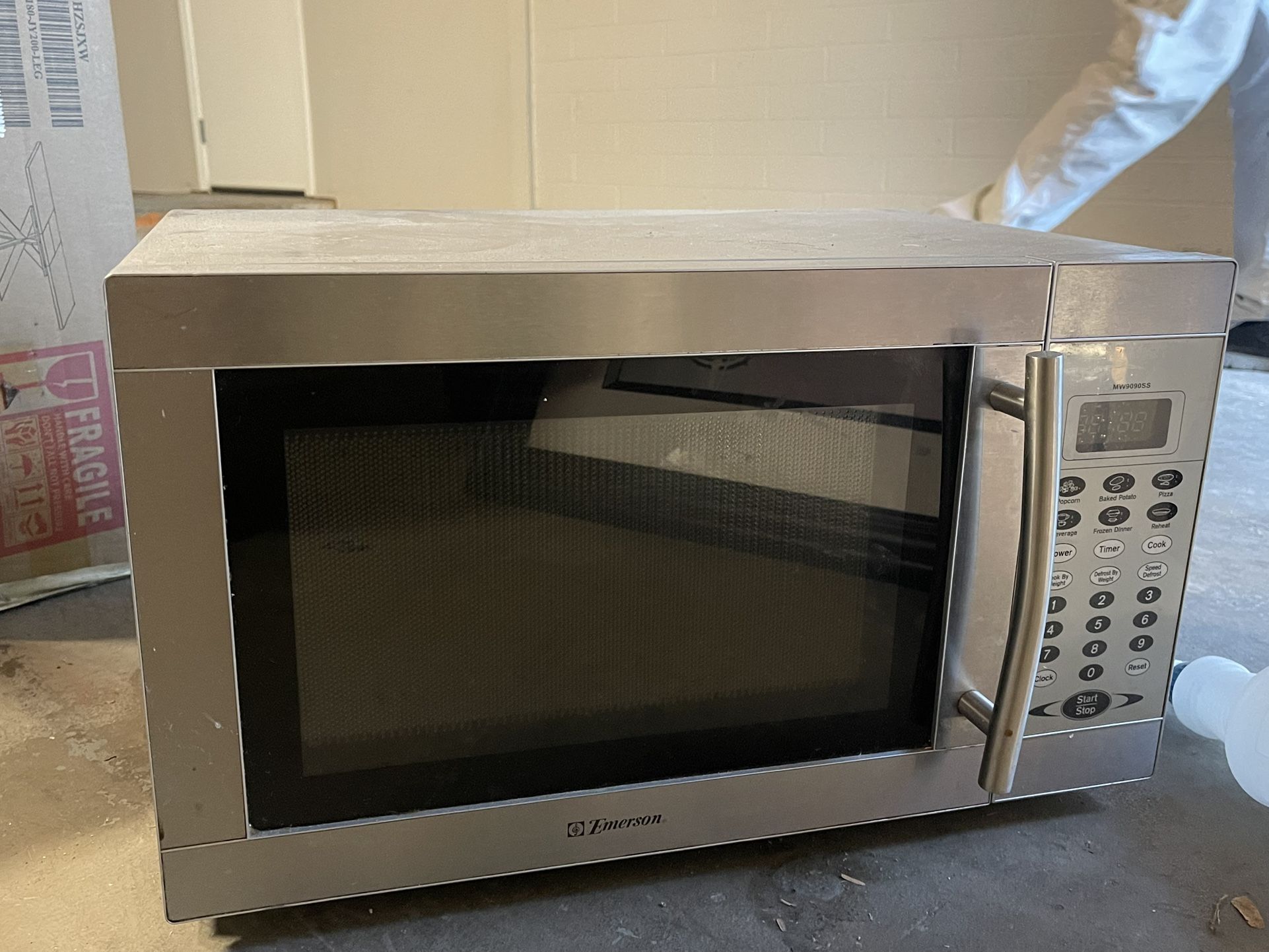 silver microwave 