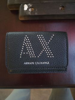Armani Exchange Black Leather Card Holder