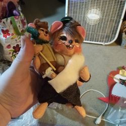 Anna Lee Bob Cratchet And Tiny Tim Mouse Decoration 