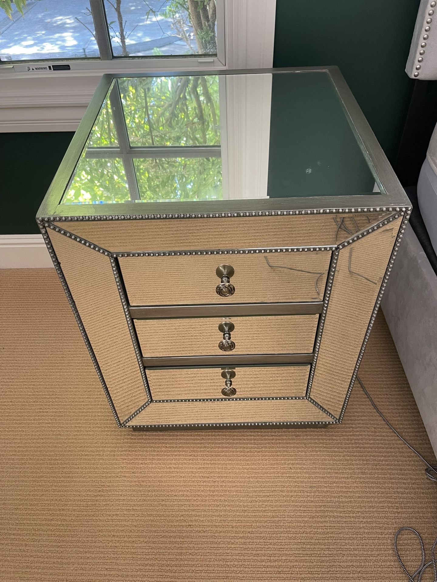 Pair Of mirrored nightstands