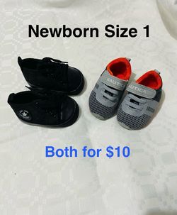 Newborn Baby Crib Shoes Size 1 Lot of 2