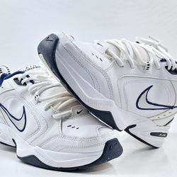 Nike Air Monarch IV 4D Men's Shoes - White/Navy Blue - 8.5 - 415445-102