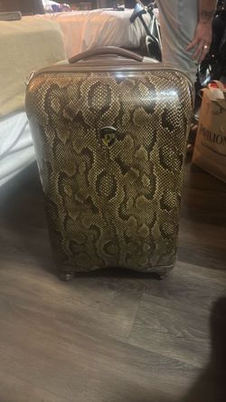 Mini snake print suitcase