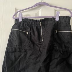 Black Linen Skirt
