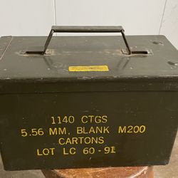 Vintage Military Metal Ammo Box- Empty
