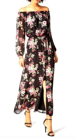 Nine West Dress / Floral Print Dress / Floral Print Off Shoulder Maxi
