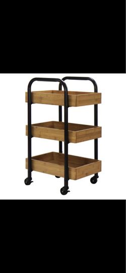 Oceanstar 3-tier Portable Storage Cart With 3 Easy Removable Bamboo Trays