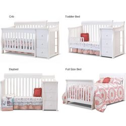 Sorelle Princeton Elite White Convertible 3 In 1 Crib With Mattress