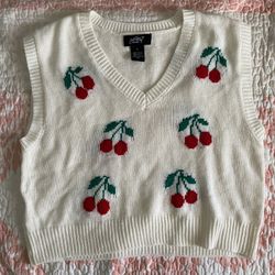 Cherry Cream Sweater Vest 