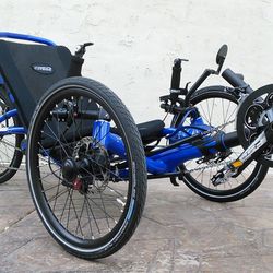 Catrike Recumbent Folding Trail Bike- Electric Blue