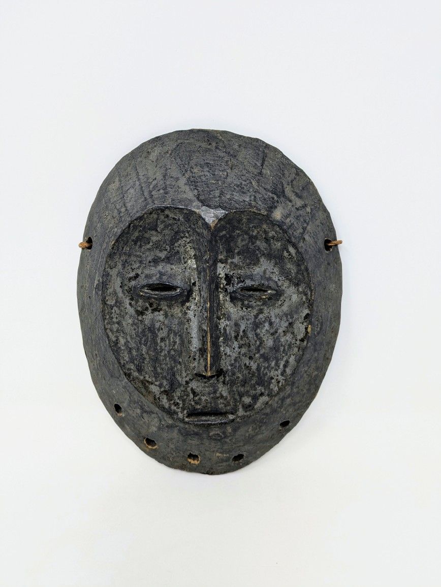 Vintage African Carved Wood Lega Mask from Zaire