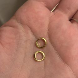 pair of little hoops sterling silver + gold plated