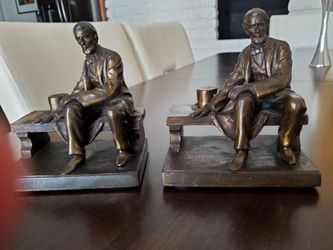 Vintage Solid Bronze Abraham Lincoln Bookends