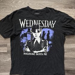Wednesday Official Merch T Shirt “solitude Suits Me” Size XL