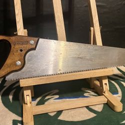 Vintage Stanley Hand Saw Collectible. Dark Brown. 