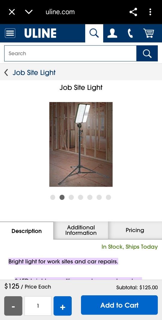 ULINE JOB SITE LIGHT