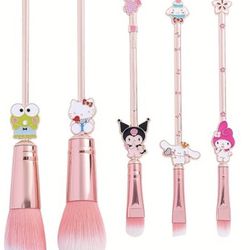sanrio make up brushes and hello kitty pallet 