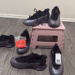 Adidas Anthony Edwards 1 Low "Iron Metallic" grade school kids' basketball shoes. 