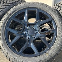 22” Black Dodge Ram 1500 TRX Wheels Rims Tires GMC Chevy