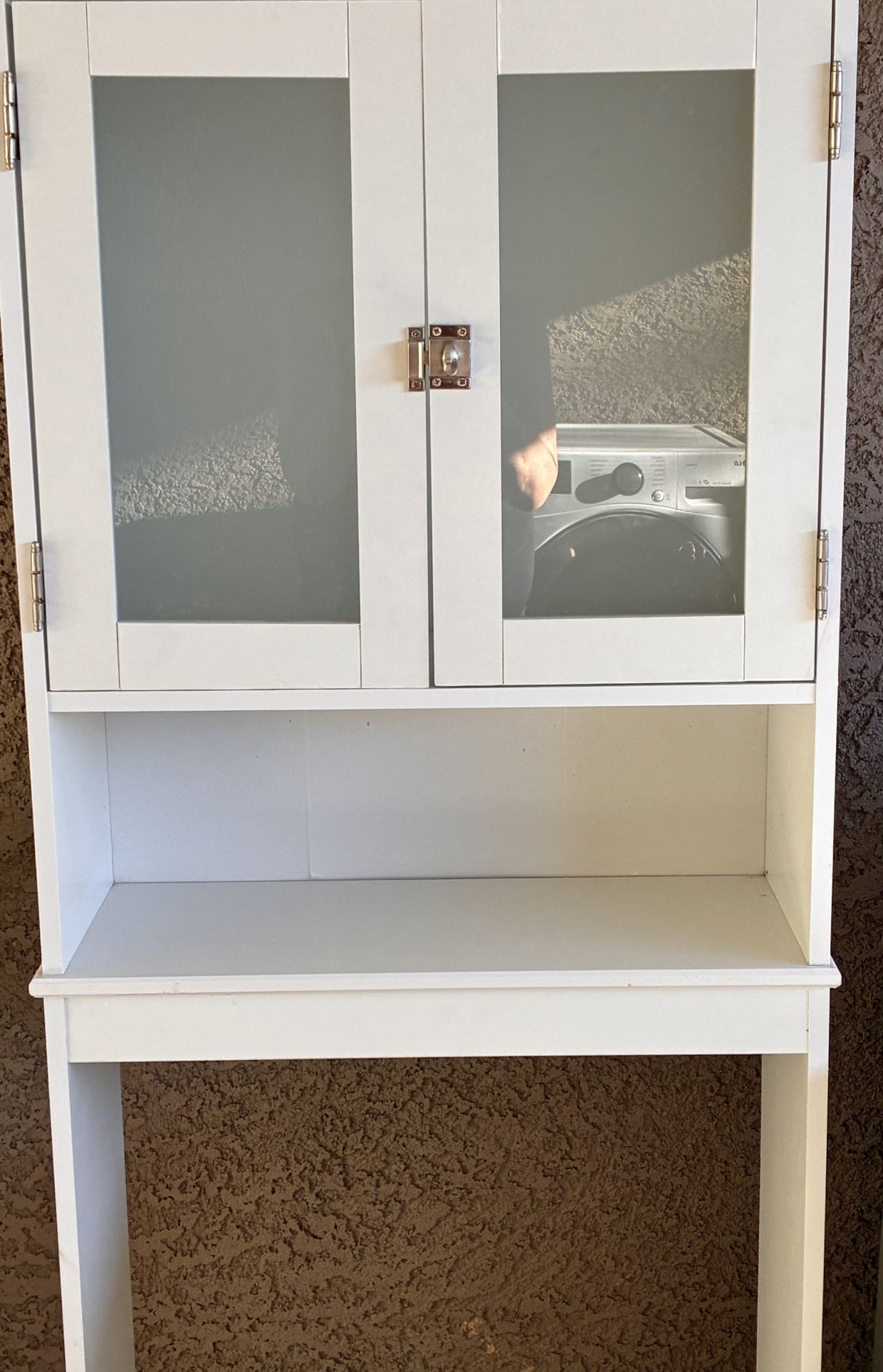 Beautiful Above Bath Wooden Shelf With Latch