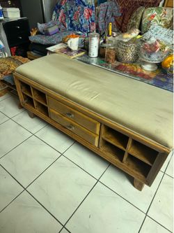Beautiful wood storage bench