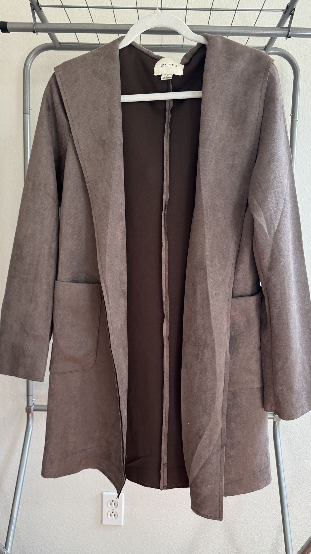 Taupe Blazer with hoodie