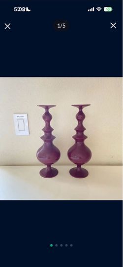 One New West Elm Heavy Pedestal Sculpture / Pillar Candle Holder ($50/each)