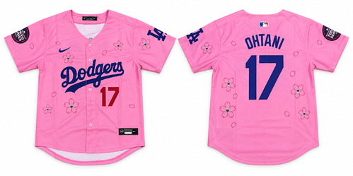 Shohei Ohtani #17 Dodgers Pink Cherry Blossom Jersey S-XL