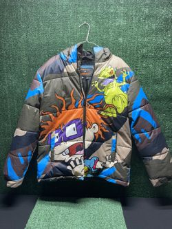 Nickelodeon Members Only x Rugrats Jacket Men’s M Puffer Army Blue Camo 