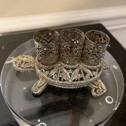 Vintage 3 Lipstick Holder Turtle Shape - Filagree - Ormolu - Vanity 