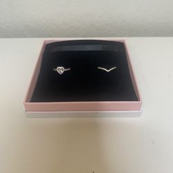 Pandora Rings Size 4.5 Rose Gold And Silver