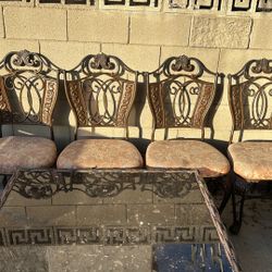 Metal Chair For One Table With Glass