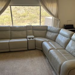 Power Reclining Leather Sectional