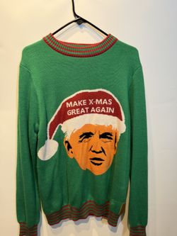 DONALD TRUMP MAKE AMERICA GREAT AGAIN CHRISTMAS SWEATER SZ L