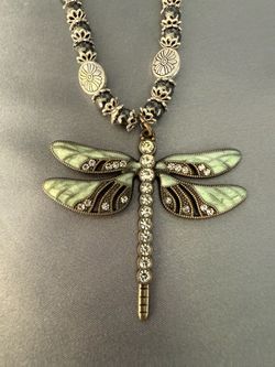 Dragonfly Pendant Beaded Necklace