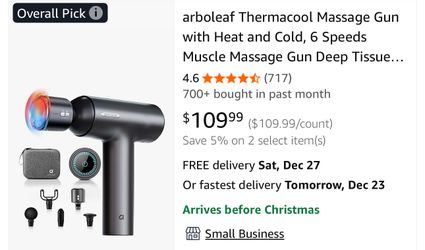  Massage Gun with Heat and Cold, 6 Speeds 