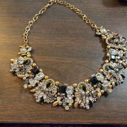 Retro Chunky Rhinestone Necklace Crystal