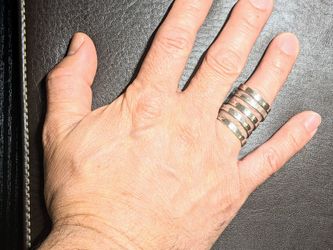 One Spiral Adjustable 925 Hammered Silver Ring