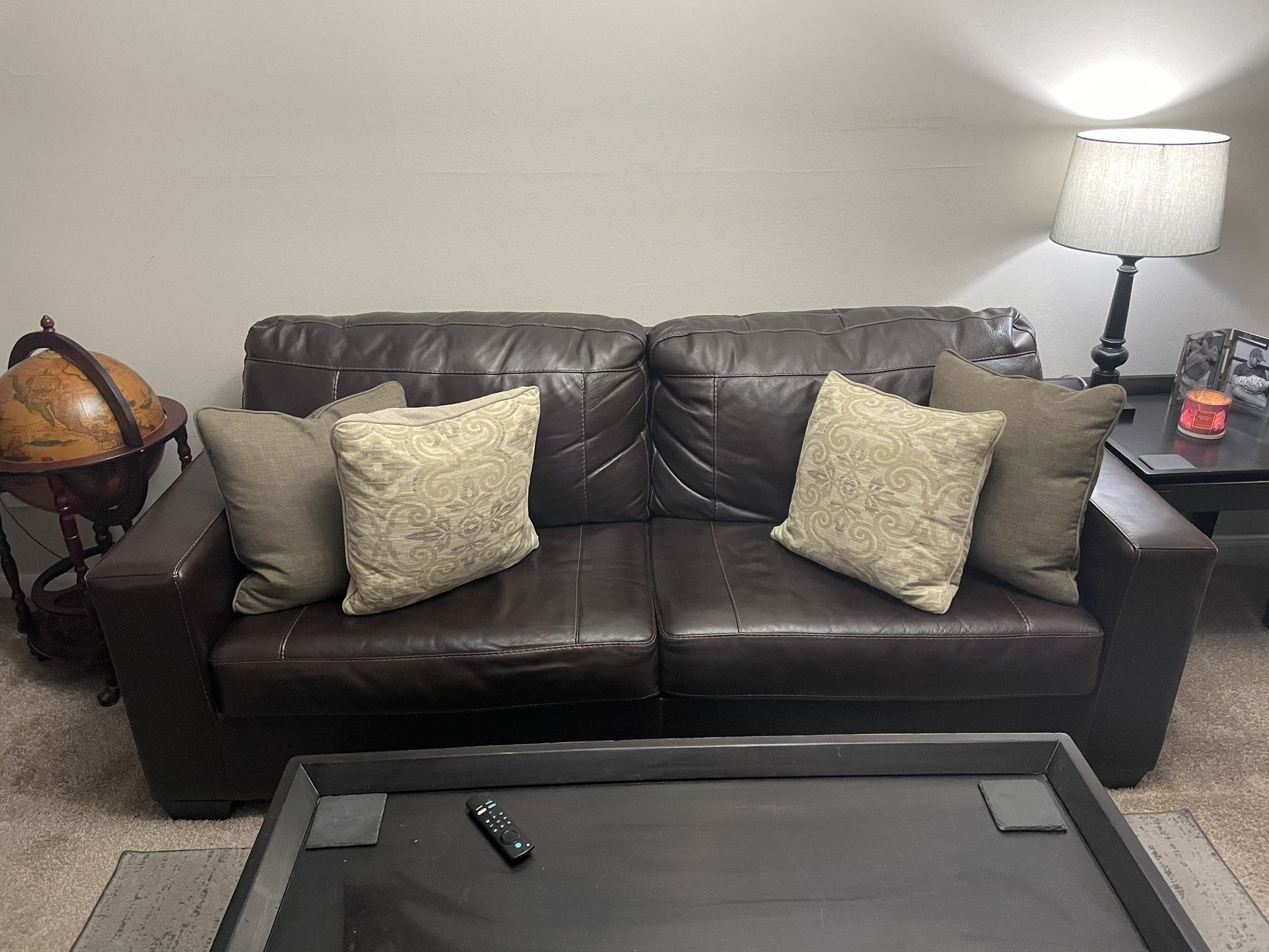 Brown Leather Couch
