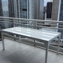 Aqua Virgo 72" Rectangular White Dining Table