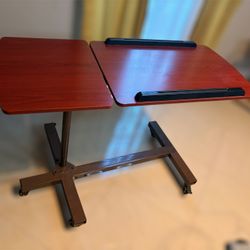 Sharper Image Overbed Adjustable Tilt Table – Laptop Desk, Hospital Table, Rolling Bed Table – $65 