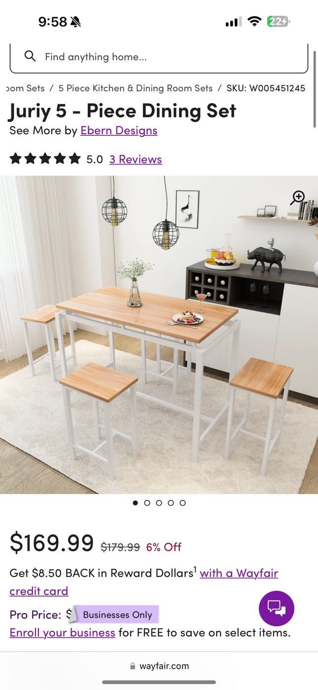 Juriy 5 Kitchen Table Set