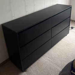 6 Drawer black dresser