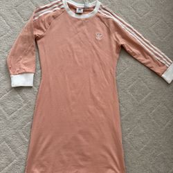Adidas Original/ Women/Dust Pink Dress With White Stripes/ 
