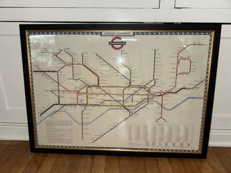 Framed London Underground Map